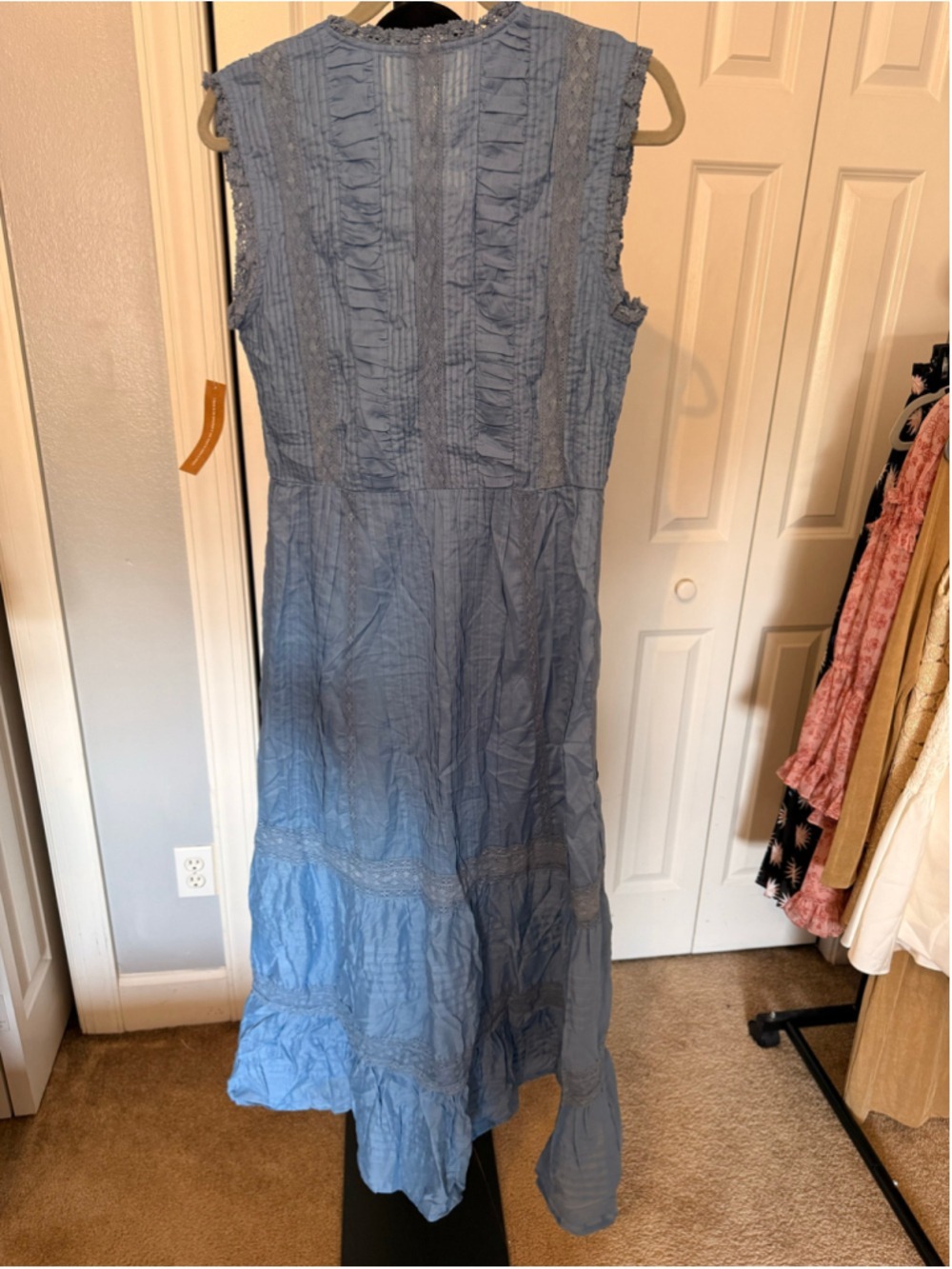 Women's Sorella Blue Cotton Maxi Dress Size S - Picture 9 of 12